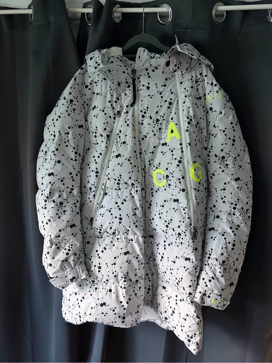 Nike Other - Nike NikeLab ACG Down Fill Parka Jacket Men XL White Splatter Volt AQ3517-100